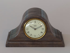 vintage wooden table clock 3d max