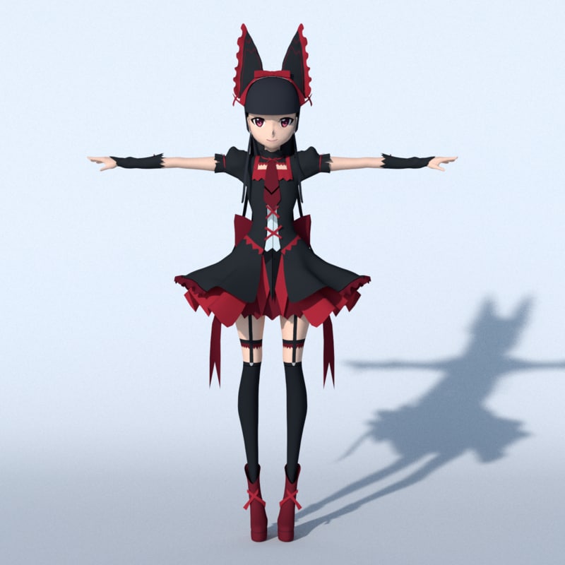 anime girl 3d model