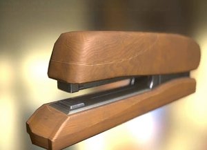 3d stapler rigged wood