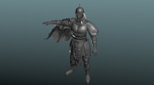 3d middle age asian soldier