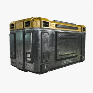 3d model of ready sci-fi industrial crate