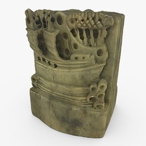 3d model scan chinese sailboat bookend