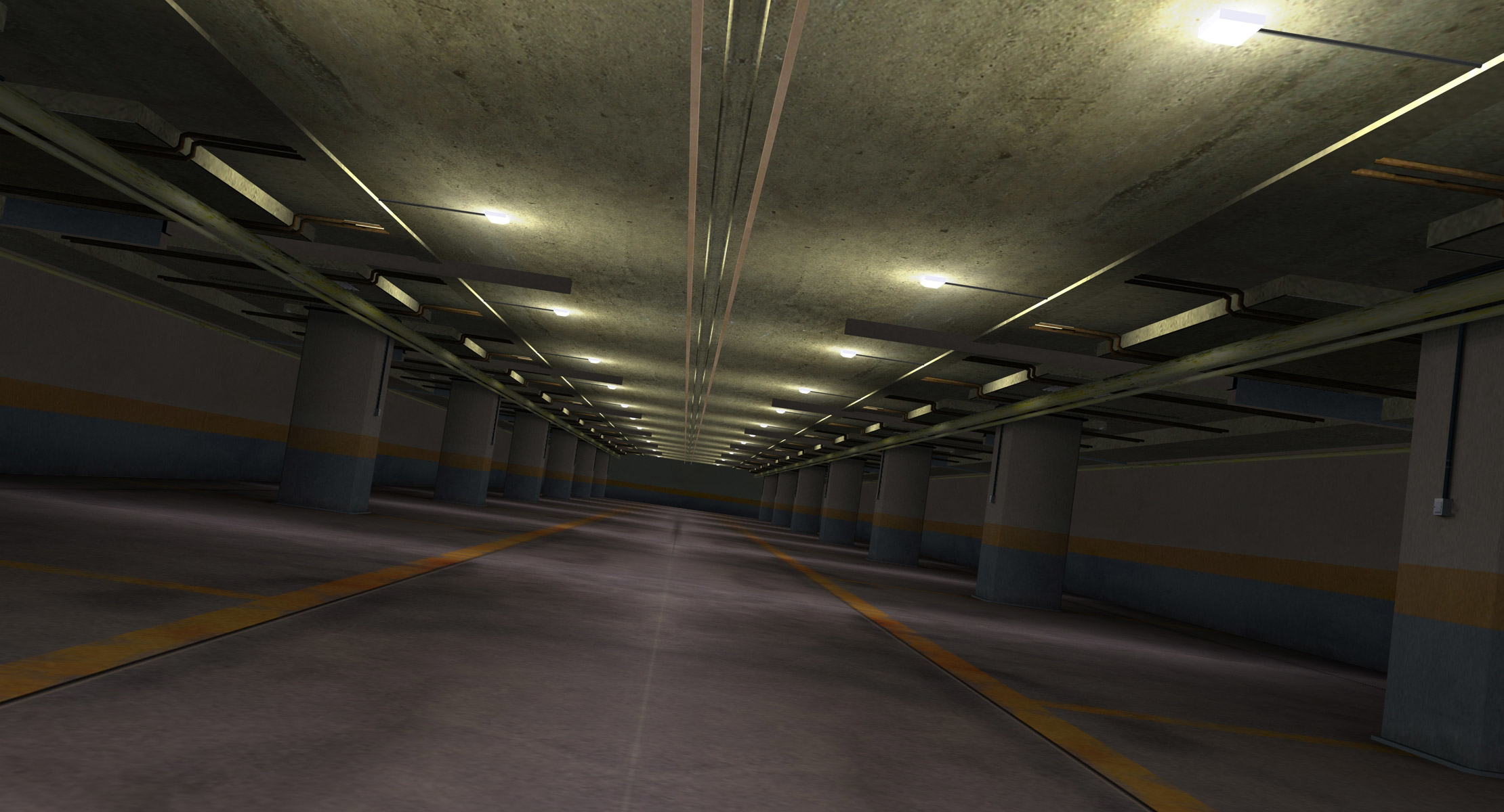 3d model of garage underground parking