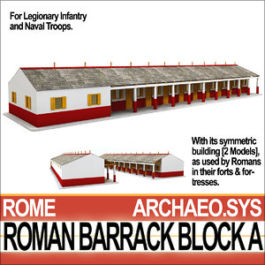 ancient roman barrack block 3d model