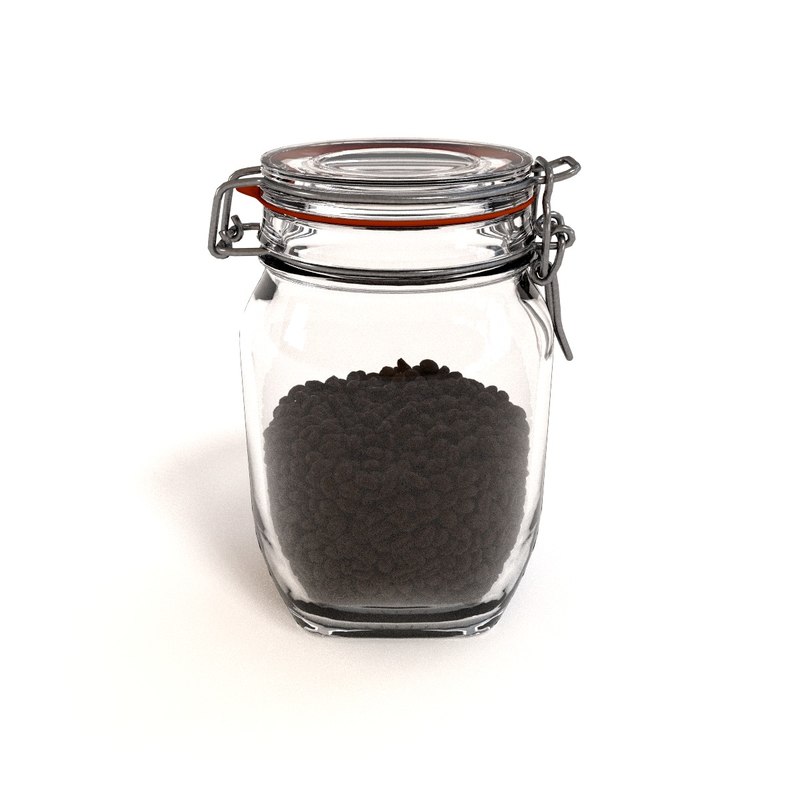Download glass jar coffee bean 3d model