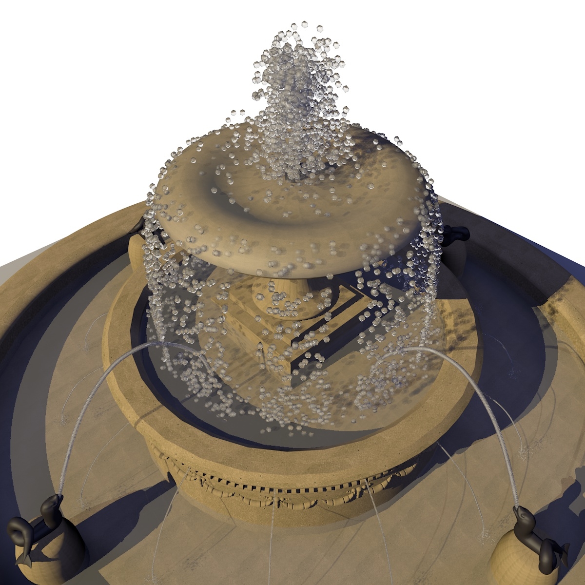 3d water fountain animations