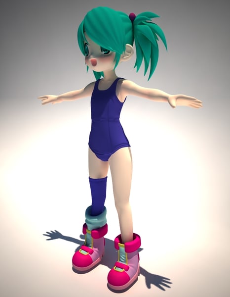 anime girl 3d model