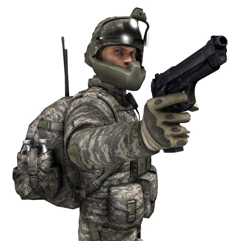 modern soldier 3d model