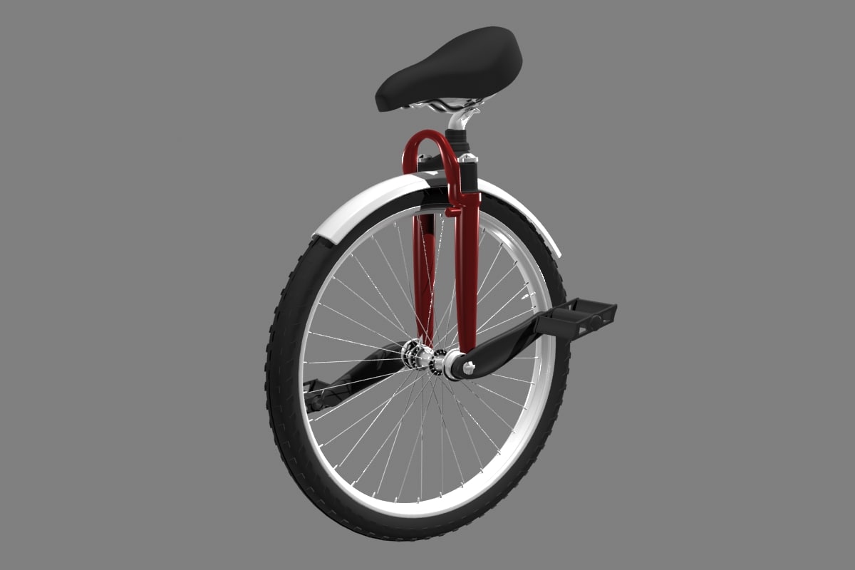 unicycle rigged 3d model