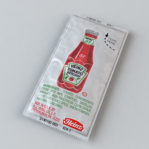 3d heinz ketchup packet