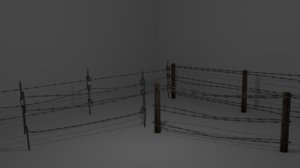 3d barbed wire fences model