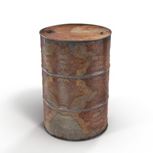 steel oil barrel rusty 3d max