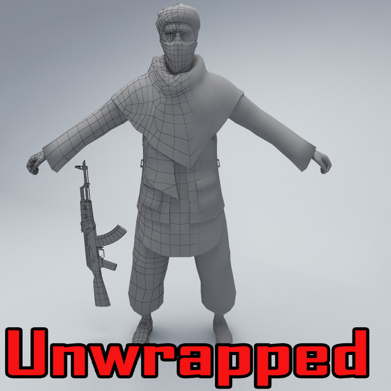 taliban soldier 3d max