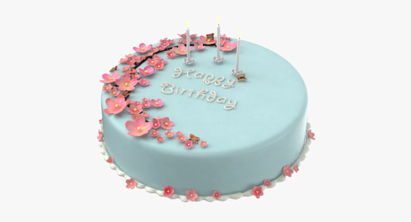 Modele 3d De Gateau D Anniversaire Aux Bougies 01 Turbosquid