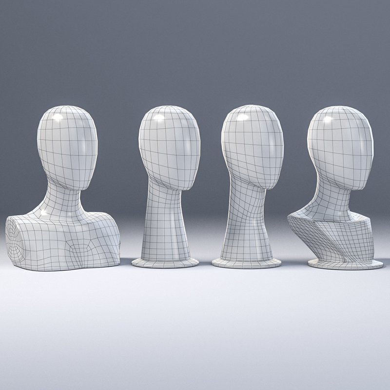 female mannequin head 3d obj
