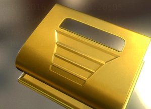 3d hole punch rigged gold model