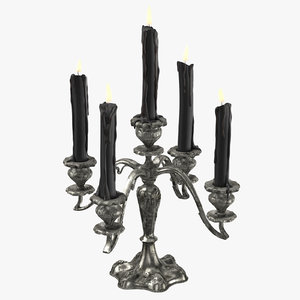 3d creepy candelabra mantel - model