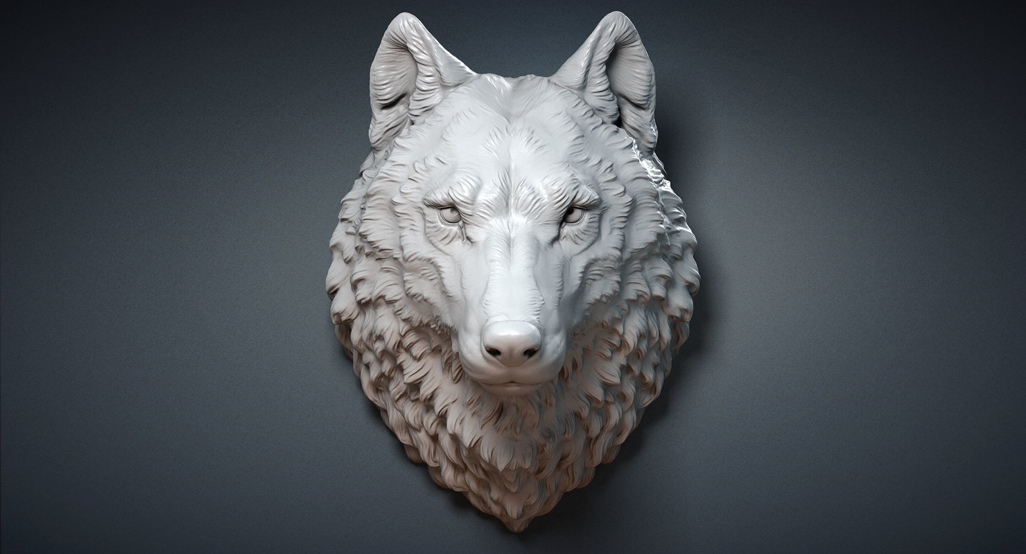 max wolf head sculpture