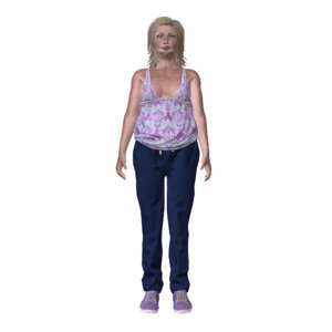 3d white woman rigged