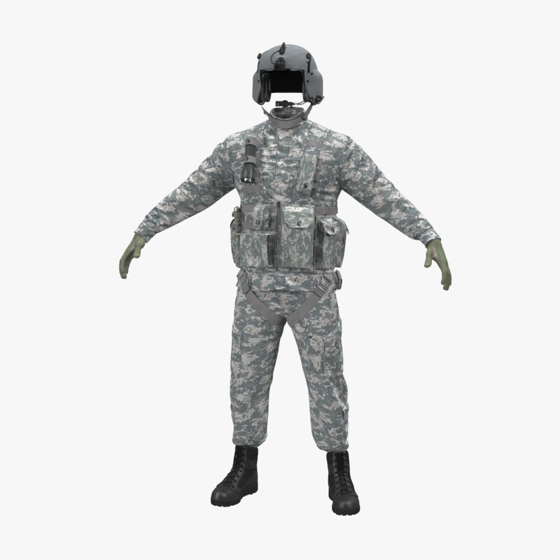 helicopter pilot uniform camo obj