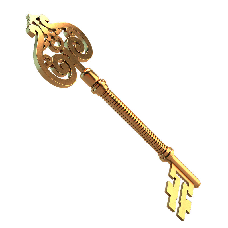 vintage golden key 3d max