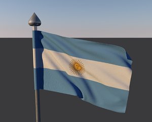 3d model flag argentina
