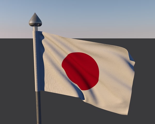 3d model japan flag