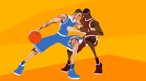 3d stylized basketball player ball model