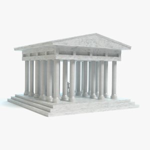 3d greek temple model