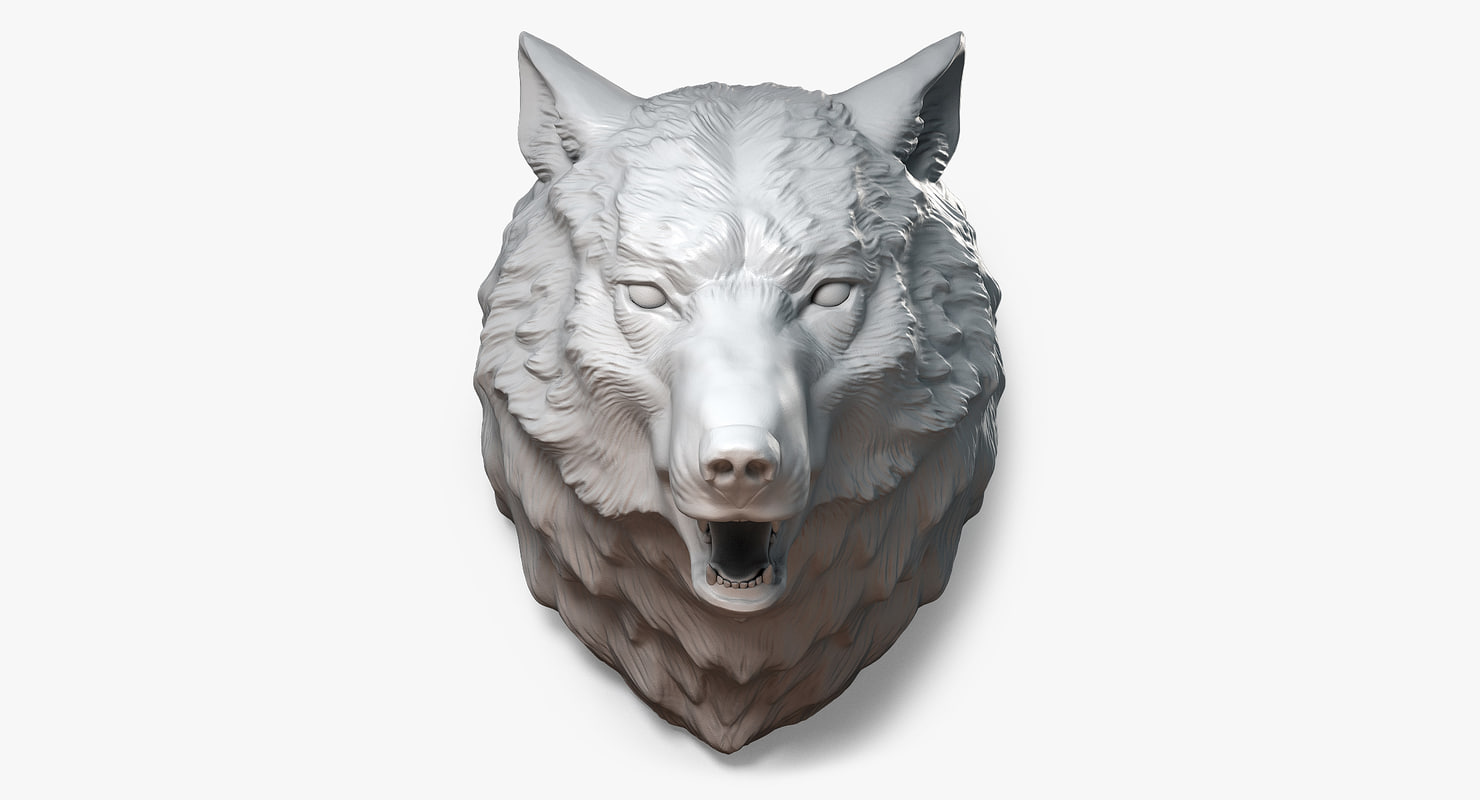 max wolf head sculpture