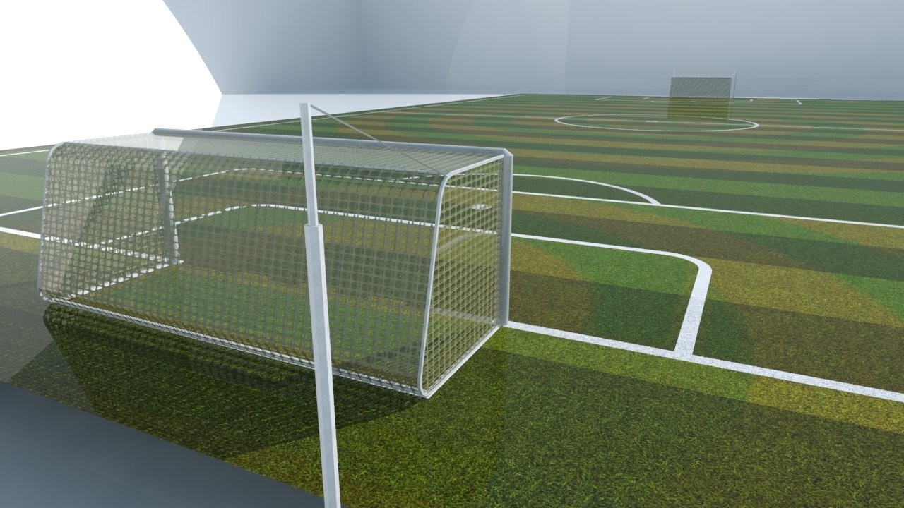 足球场场和目标3d模型