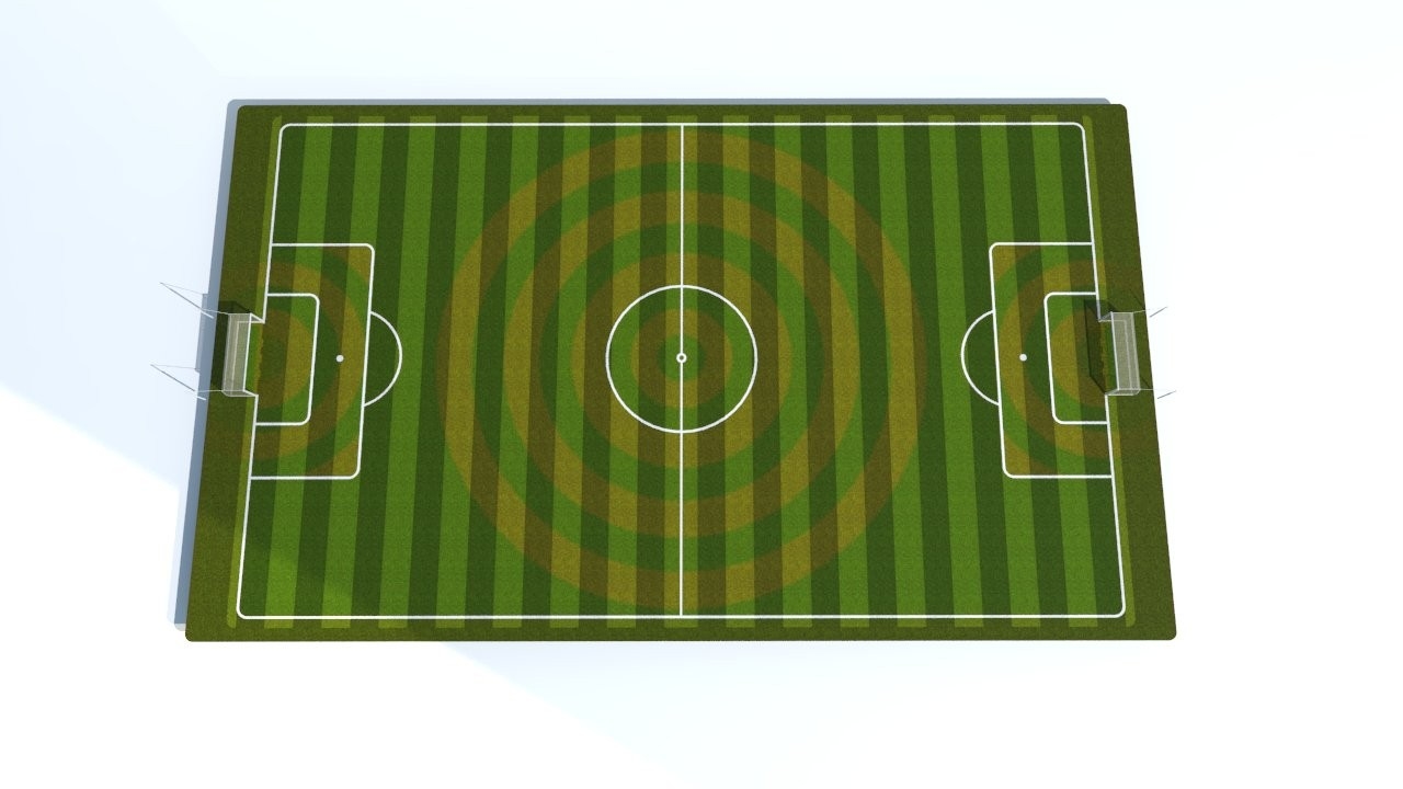 足球场场和目标3d模型