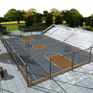 outdoor basketball arena 3d model