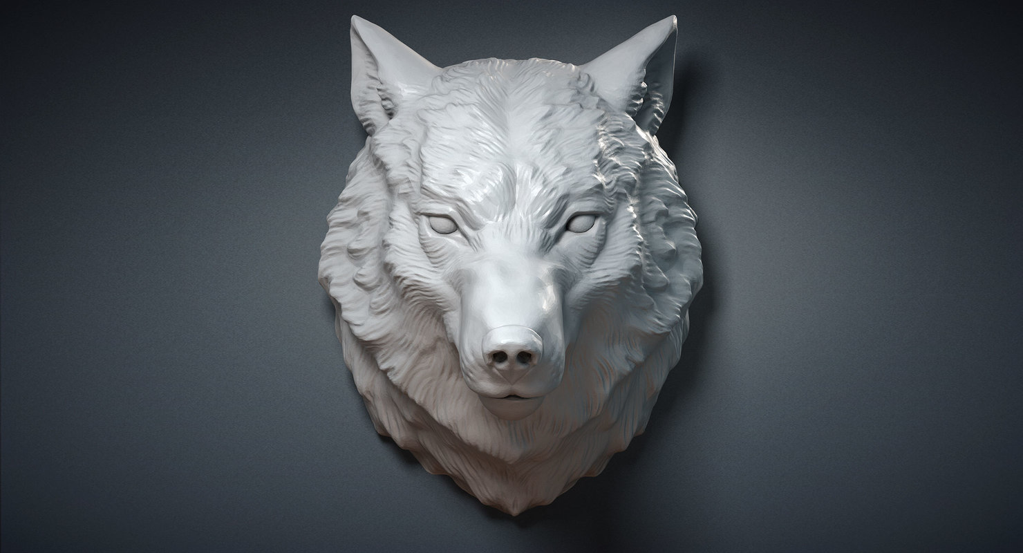 3d wolf head