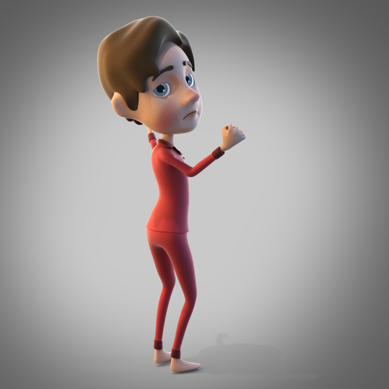 3d Cartoon Boy Rigged Model