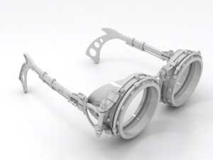 steam punk glasses 3d model