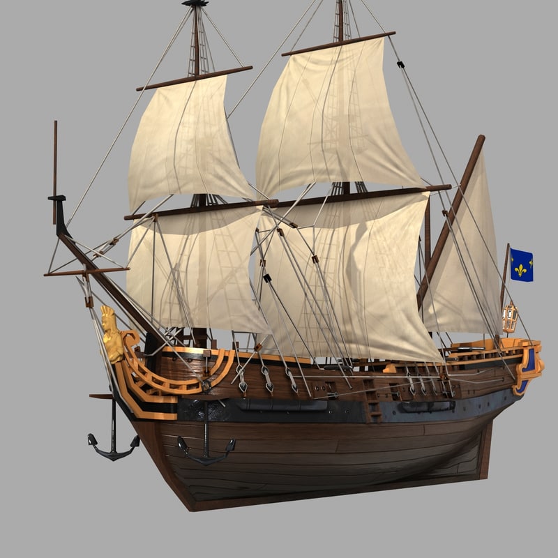war sailing ship 3d model