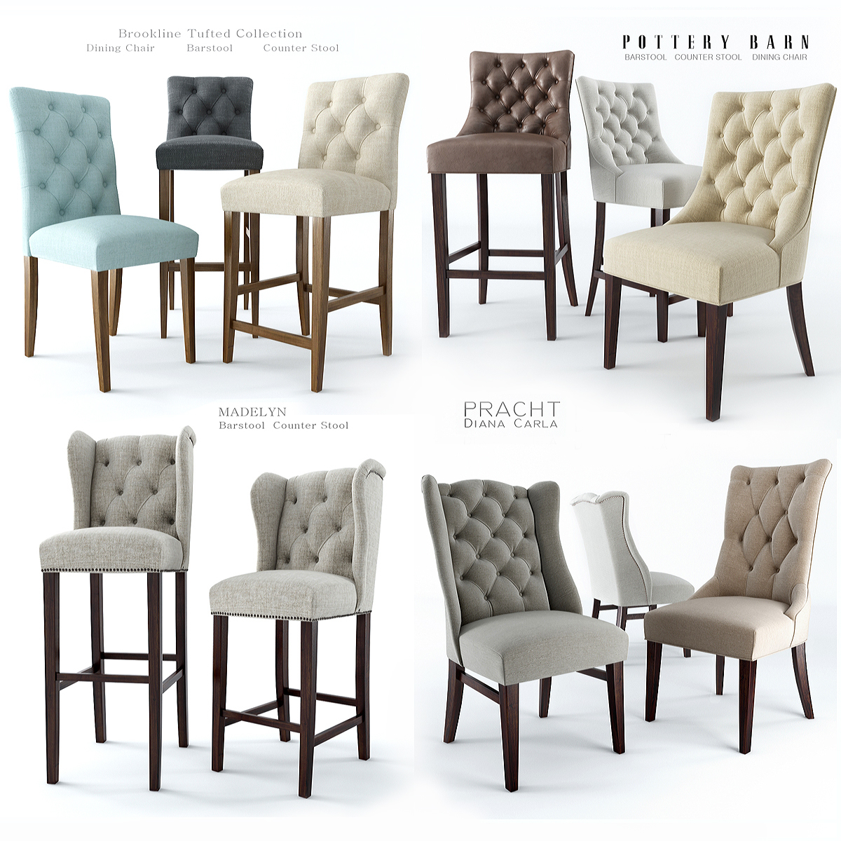 Pottery Barn Dining Chair 3d Model