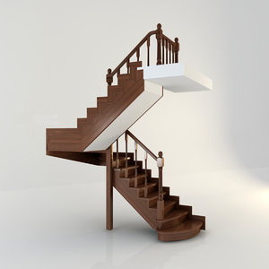 3d wooden stairs