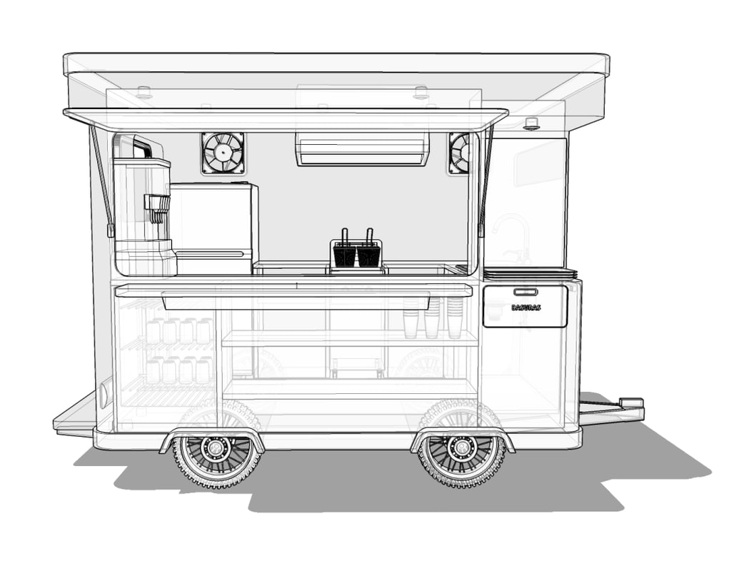 Printable 3D Food Truck Template