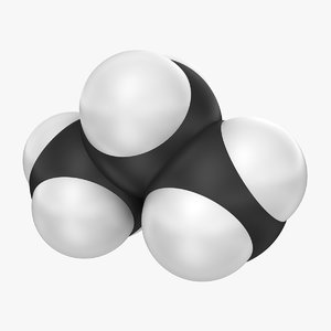 propane molecular 3 3d model