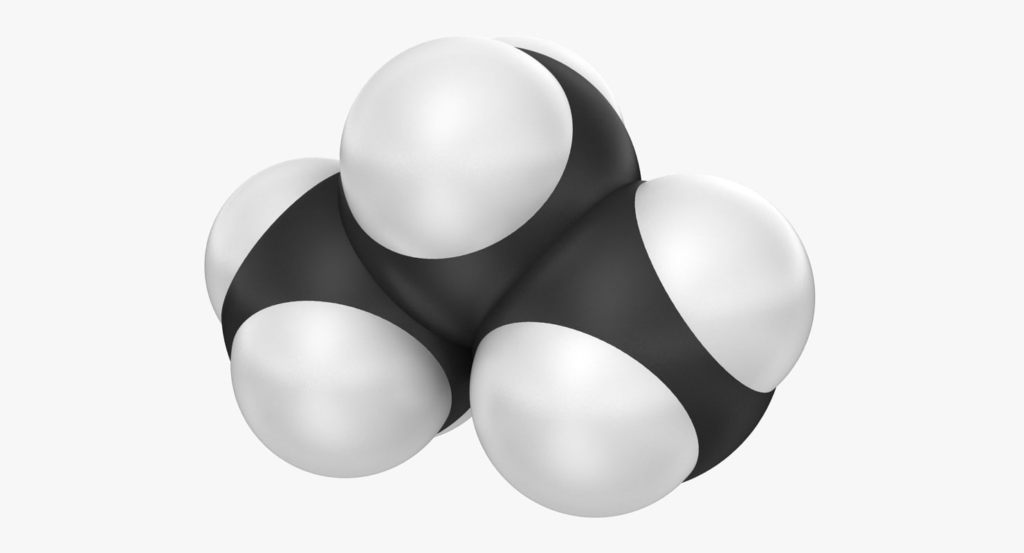 propane molecular 3 3d model