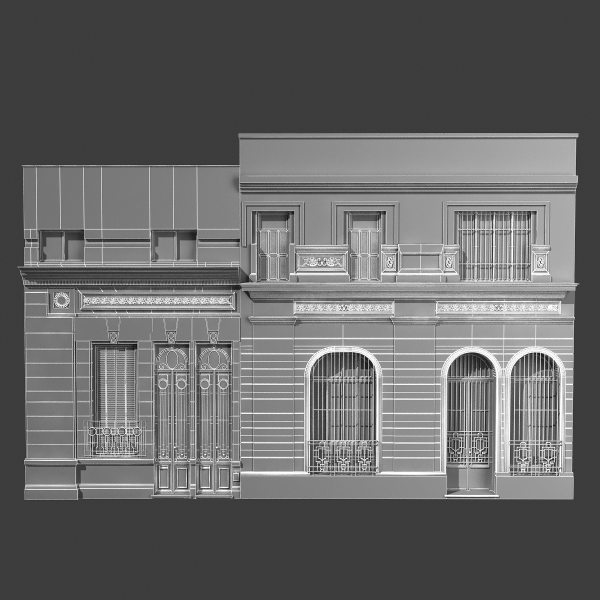 building facade classic buenos 3d model