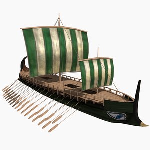 historical greek trireme 3d max