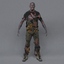 burned zombie 3d model