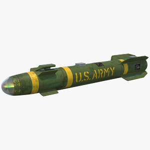 agm-114 hellfire missile 3d max