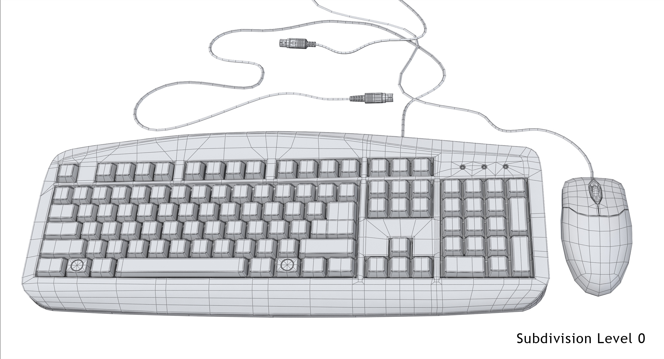 keyboard mouse genius keys 3d model