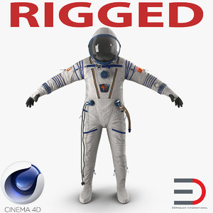 3d russian space suit sokol model