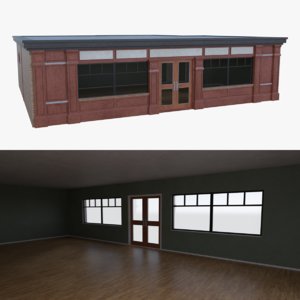 3d model bar building interior