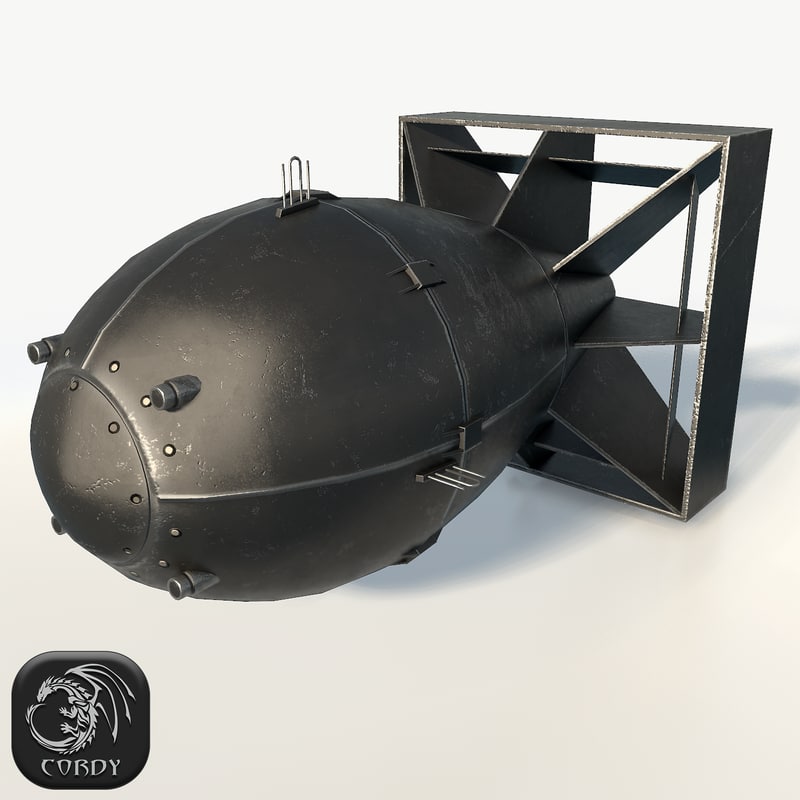 3d nuclear bomb fat man model